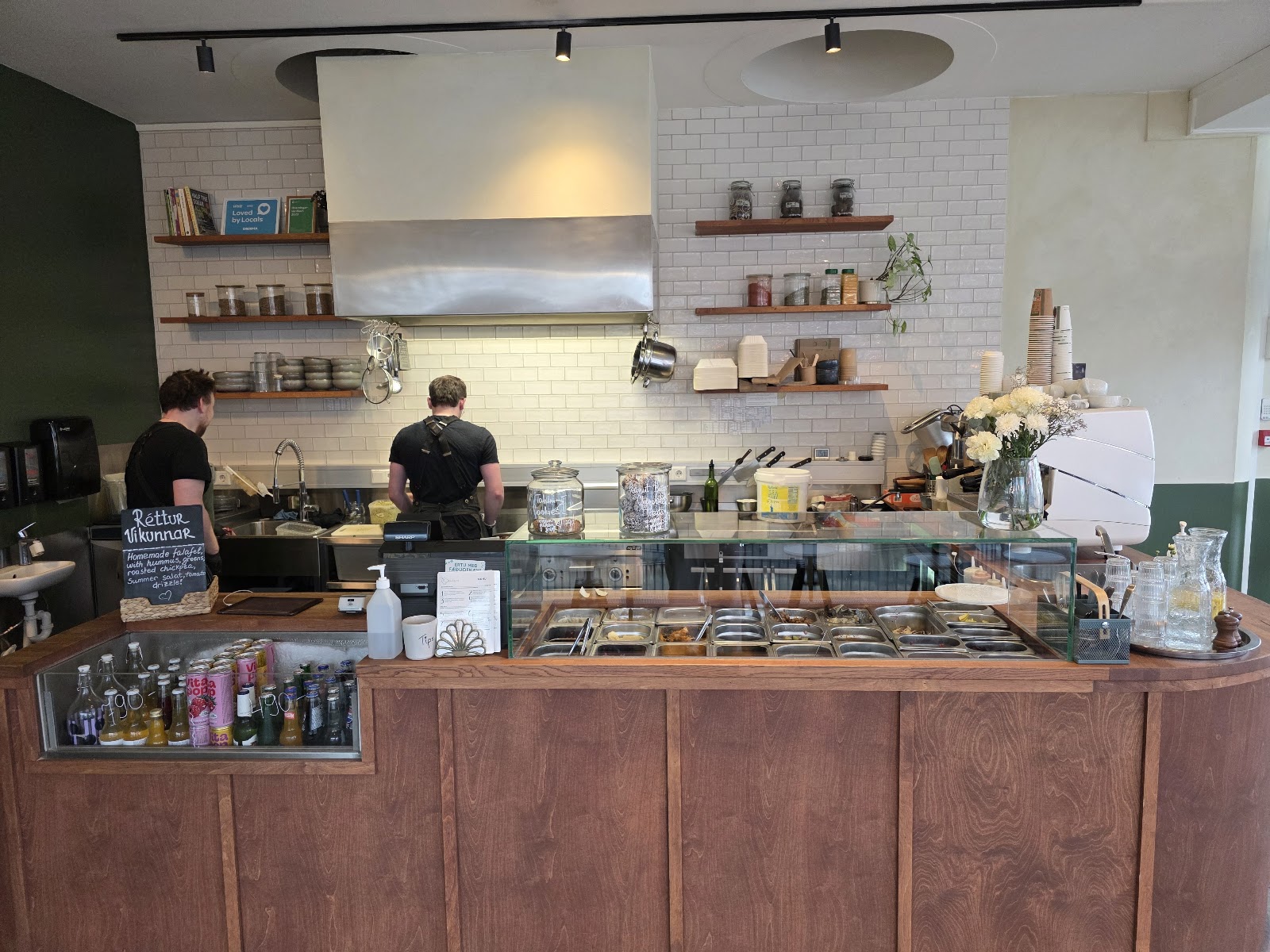 Chickpea kitchen counter with fresh ingredients